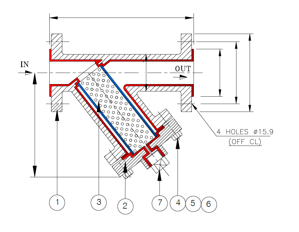 PTFE Strainer Drawing PTFE Strainer Drawing